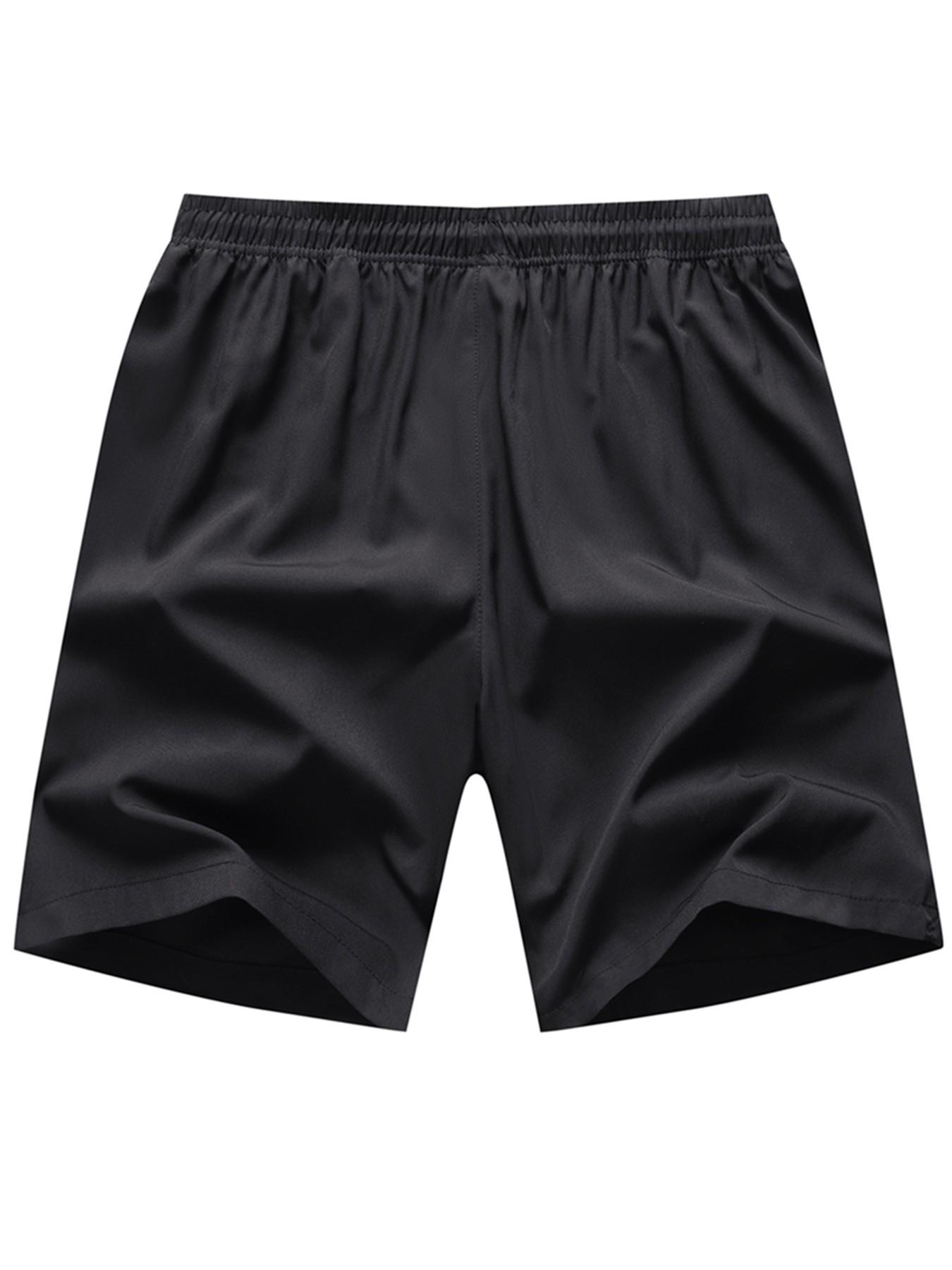 Men's Quick-Dry Fitness Shorts with Print, Summer Cool Breathable Running Gym Shorts, Pocketed, Ideal for Basketball Training