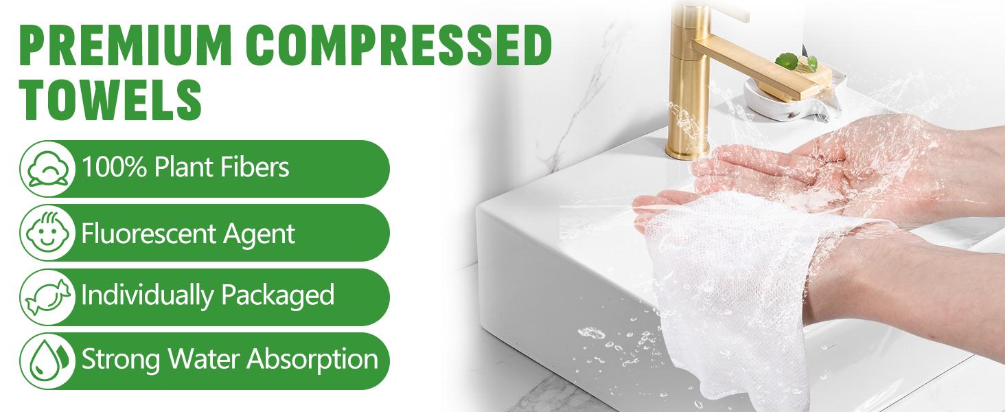 100 PCS/200 PCS Compressed Towel, Mini Compressed Towel Tablets, Disposable Compressed Face Towel, Camping Towel, Portable Bulk Compressed Coin Tissues for Home, Travel, Outdoor Sports
