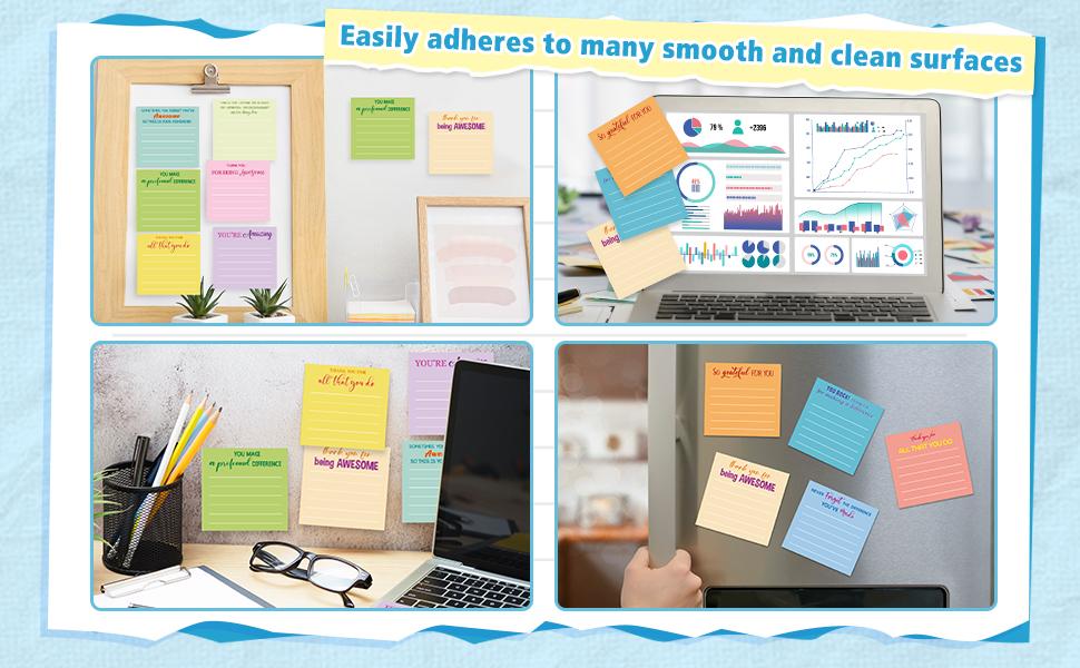 Christmas Gift Teacher's Day Themed Sticky Note Set 24/ 12 Pcs Teacher Appreciation Sticky Notes Teacher Appreciation Note Pads Thank You Teacher Memo Pads for Back To School Office Supplies Students Teachers Graduation Gift