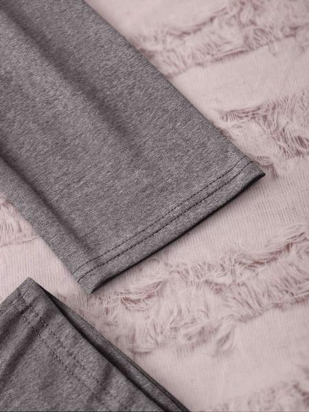 Women's Long Sleeve Pajama Set, Cartoon Highland Cow Print, Casual Fitted Sleepwear, Spring & Fall Nightgown, Moderate Fabric