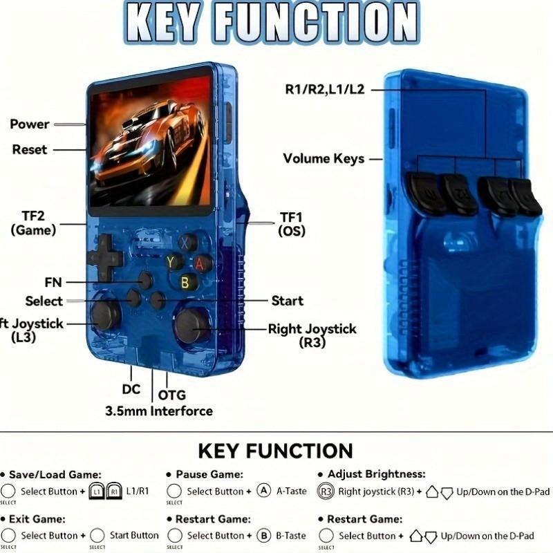 R36s Retro Handheld Game Console, Portable Compact Gaming Device, Ideal for Travel and Leisure, Perfect Entertainment Choice