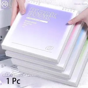 Square Loose Leaf Grid Notebook with Top Flip Binder, Removable Refillable Pages, Thick Paper, Smooth Writing, 180° Lay Flat & 360° Foldable, Ideal for Study Notes, Grid Journaling, Planning and Drawing, Travel Diary Notebook Spiral Notebook Journal