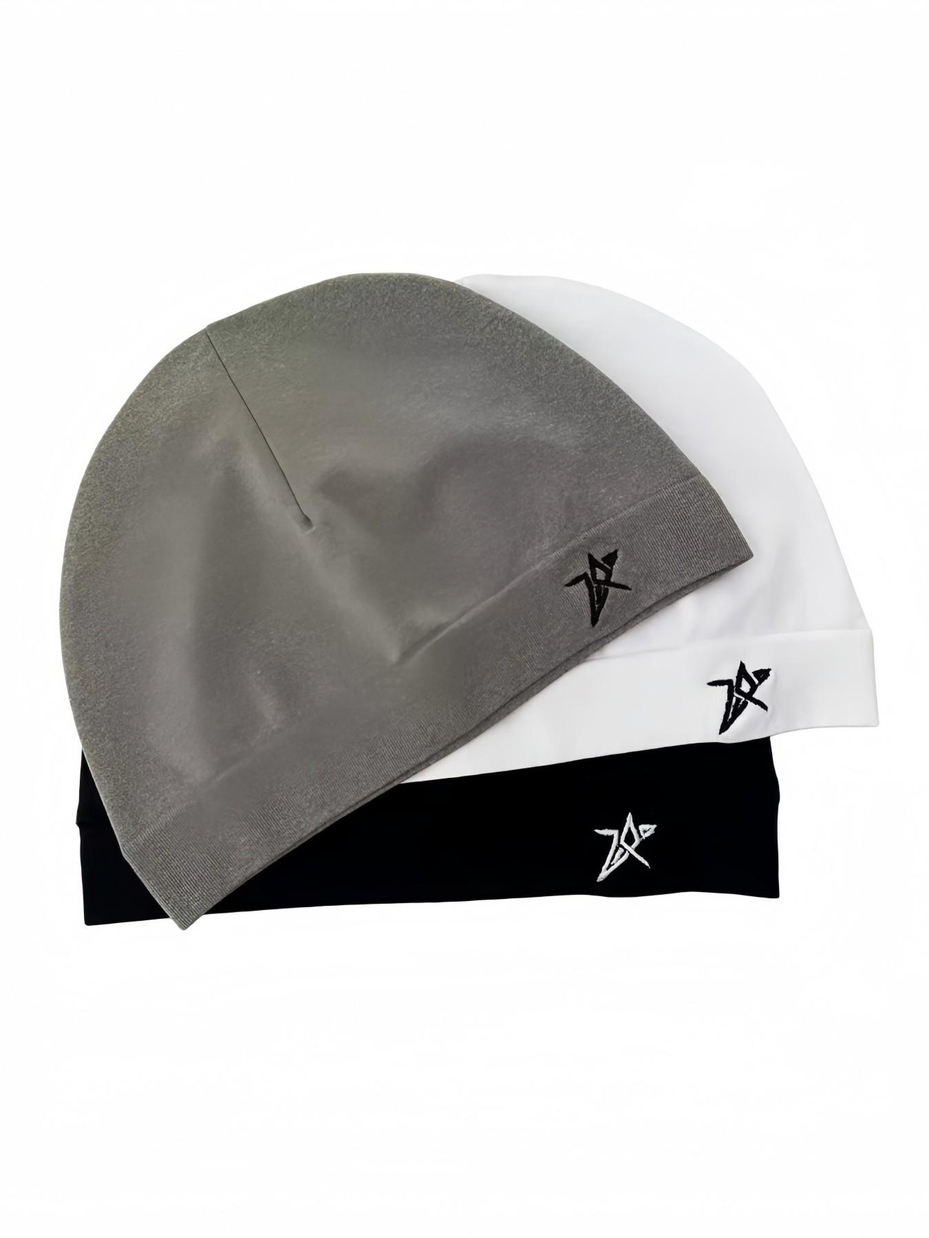 Star Embroidered Satin Lined Skull Cap, Adjustable High-Quality Elastic Flexible Design, Unisex Simple Eternal Style, Perfect Travel Companion, Adjustable Hat, Adjustable Stylish Hat