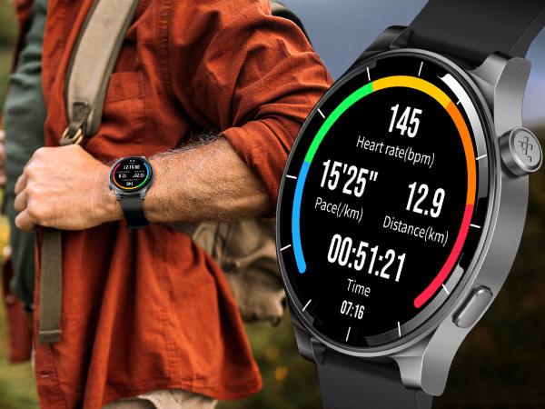 TOZO S5 Smart Watch with Answer/Make Calls  1.43" AMOLED Display  100+ Sport Modes  Heart Rate & Sleep Monitor  IP68 Waterproof Smartwatch for Men & Women