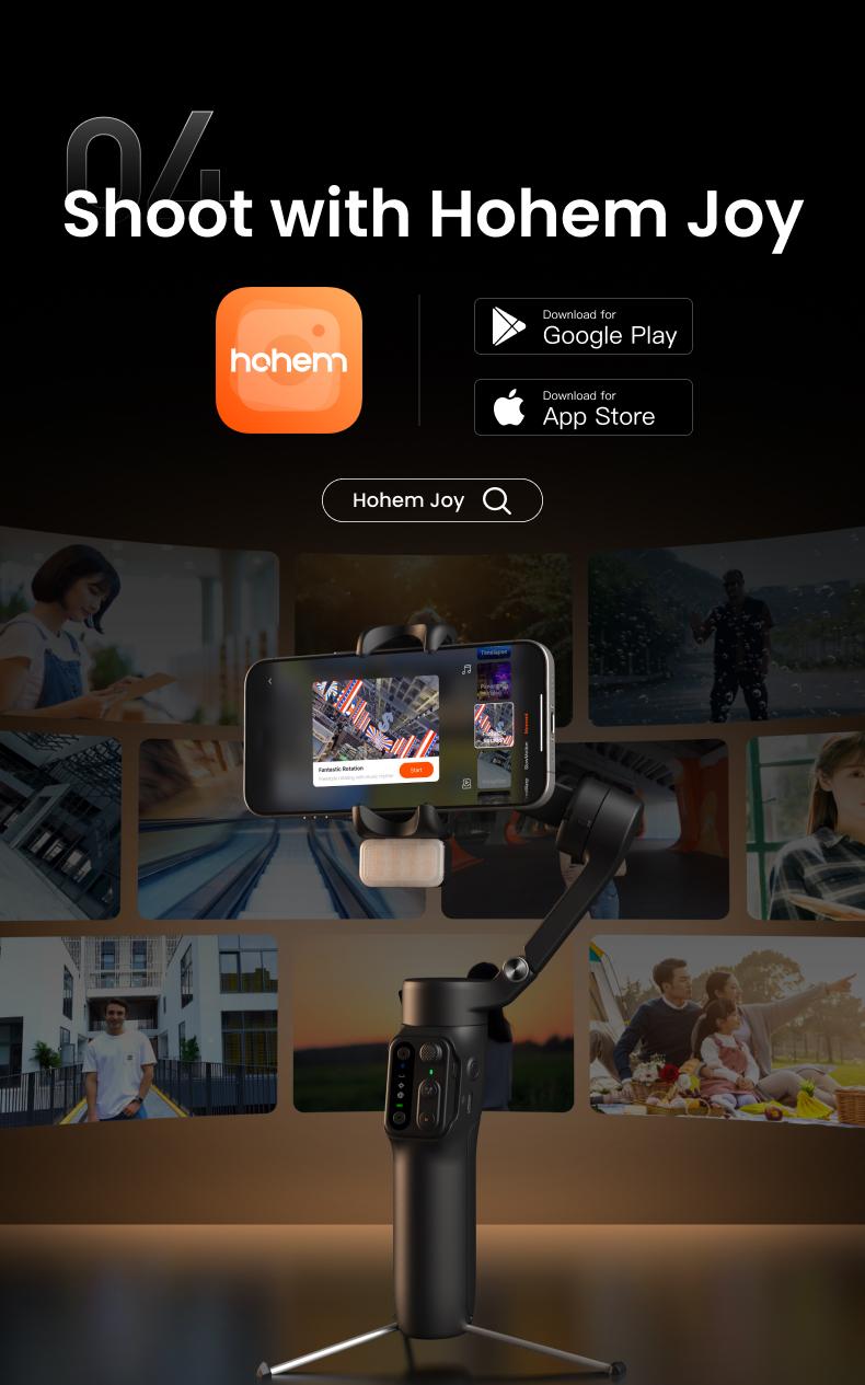 hohem iSteady X3 Gimbal Stabilizer for iPhone, Smartphone Gimbal with Detachable Remote Control, Portable Foldable 3-Axis Phone Gimbal for Android & iPhone 17 series, Built-in Tripod, Built-in Extendable Rod,Vlog Stabilizer