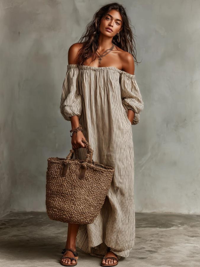 2026 Summer New Arrival: Elegant, Casual, Loose-Fit Striped Dress