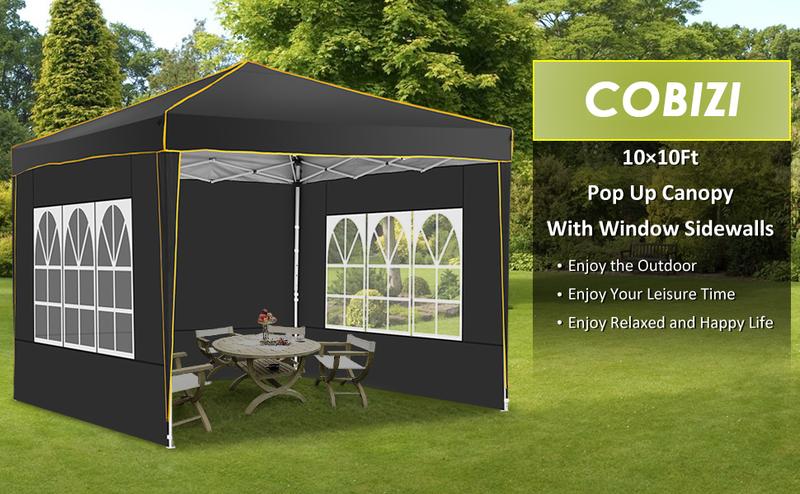 COBIZI 10x10 Pop up Canopy, Canopy Tent 10x10 Gazebos, Ez up Canopy for Parties Beach Camping Party Event Shelter Sun Shade