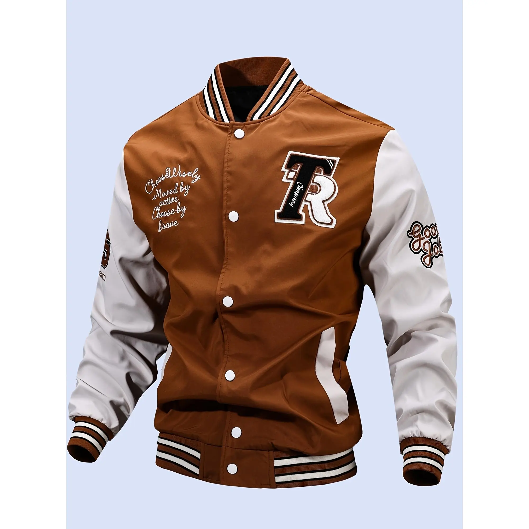 Four-button Access Control Jacket Towel, Patch Jacket Fashion Casual Sports Jacket Baseball Uniform