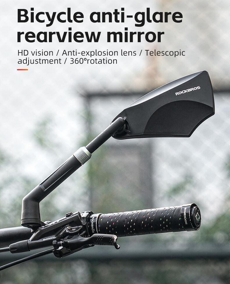 ROCKBROS Bike Mirror New Handlebar Rear View Mirror HD Anti-glare Glass Foldable with Retractable & 360 °Adjustable Lens E-bike Mirror Suitable for 21-24cm Handlebar ROCKBROS Bike Mirror New Handlebar Rear View Mirror HD Anti-glare Glass Foldable with Retractable & 360 °Adjustable Lens E-bike Mirror Suitable for 21-24cm Handlebar