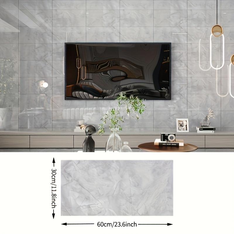 20/40Pcs Large White Marble Tile Wall Stickers, wallpaper, Easy Peel & Stick, Waterproof Self-Adhesive Panels for Kitchen, Living Room, Bathroom, Corridor, Home and Dormitory - 23.62*11.8 inch Smooth Decor