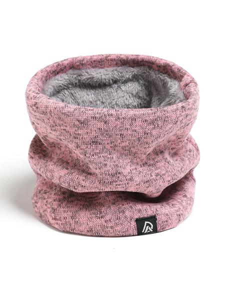 Unisex Fall Winter Windproof Knit Scarf, Thick Fleece Lined Neck Warmer, Casual Outdoor Cycling Skiing Accessory, Knitted Shawl