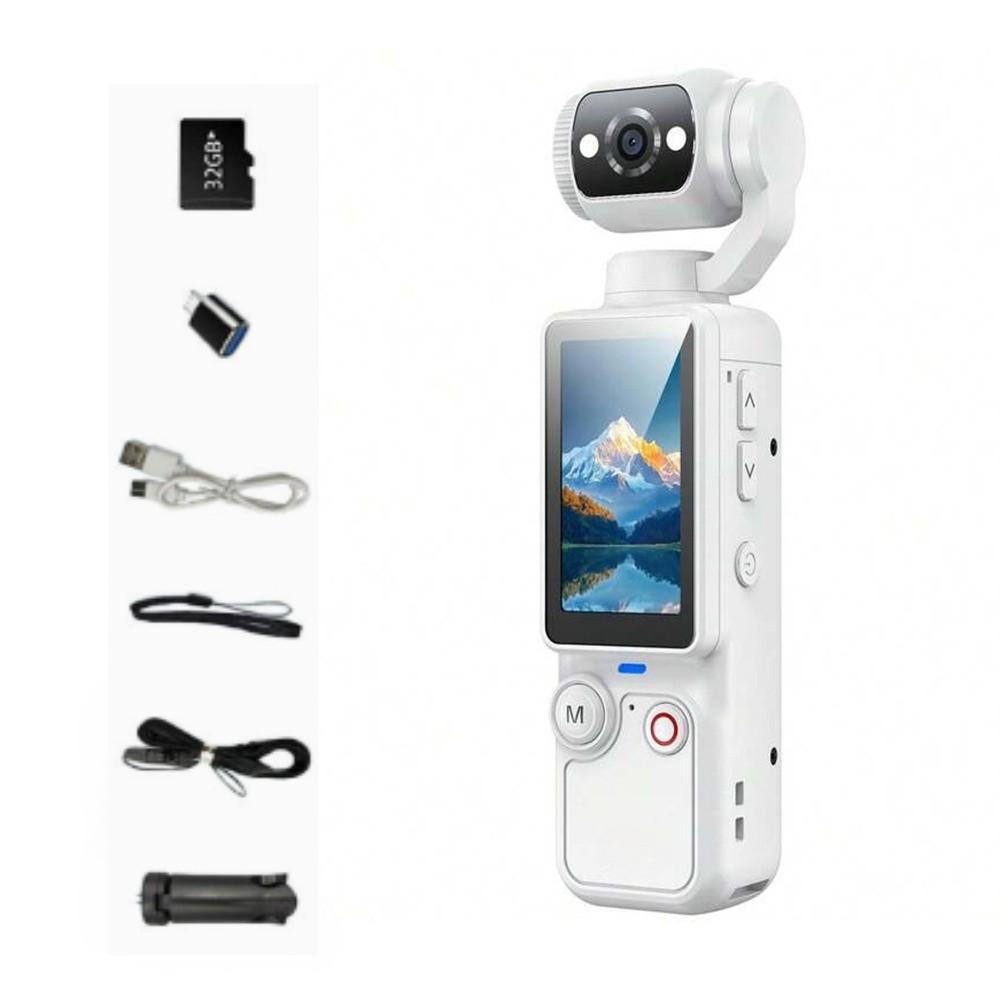 Portable Handheld Vlog Camera with 180° Swivel Lens & Auto Focus. Perfect for Outdoor Sports, Travel Shooting. Small Size, Easy To Carry Anywhere.