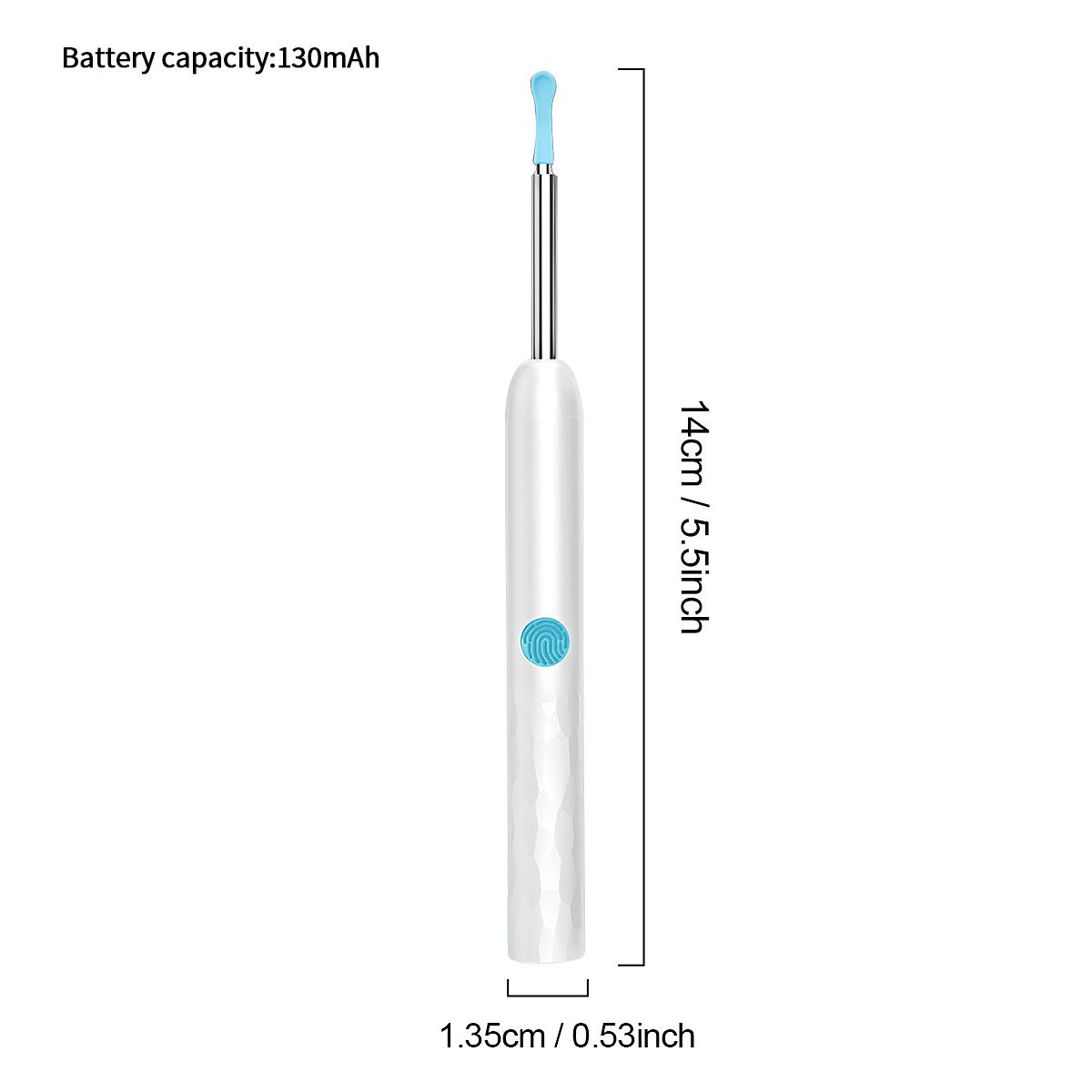 Smart Visual Ear Spoon Cleaner Tool with Built-In Light, Includes 8 Ear Tips, Compatible with Mobile Phones & Tablets