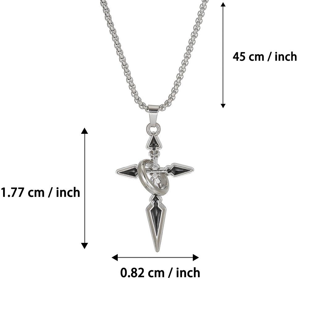Vintage Dark Gothic Cross Dagger Pendant Necklace, High Street Trend Unisex Accessory, Non-Fading Fashion Jewelry for Men and Women
