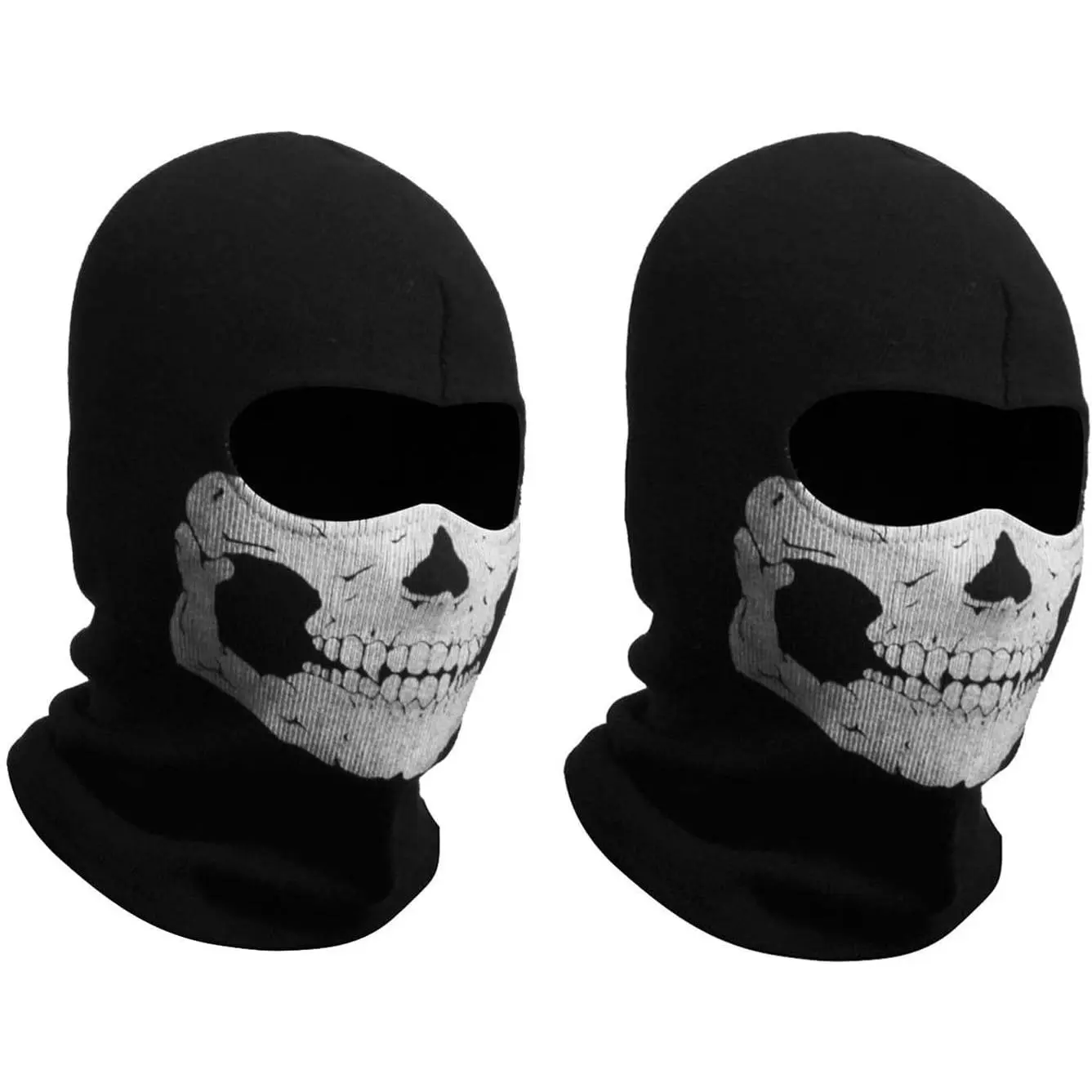 2 Pack Balaclava Black Ghosts Skull Full Face Mask for Men Women Cosplay Party Halloween Outdoor Motorcycle Bike Cycling Skateboard Hiking Skiing