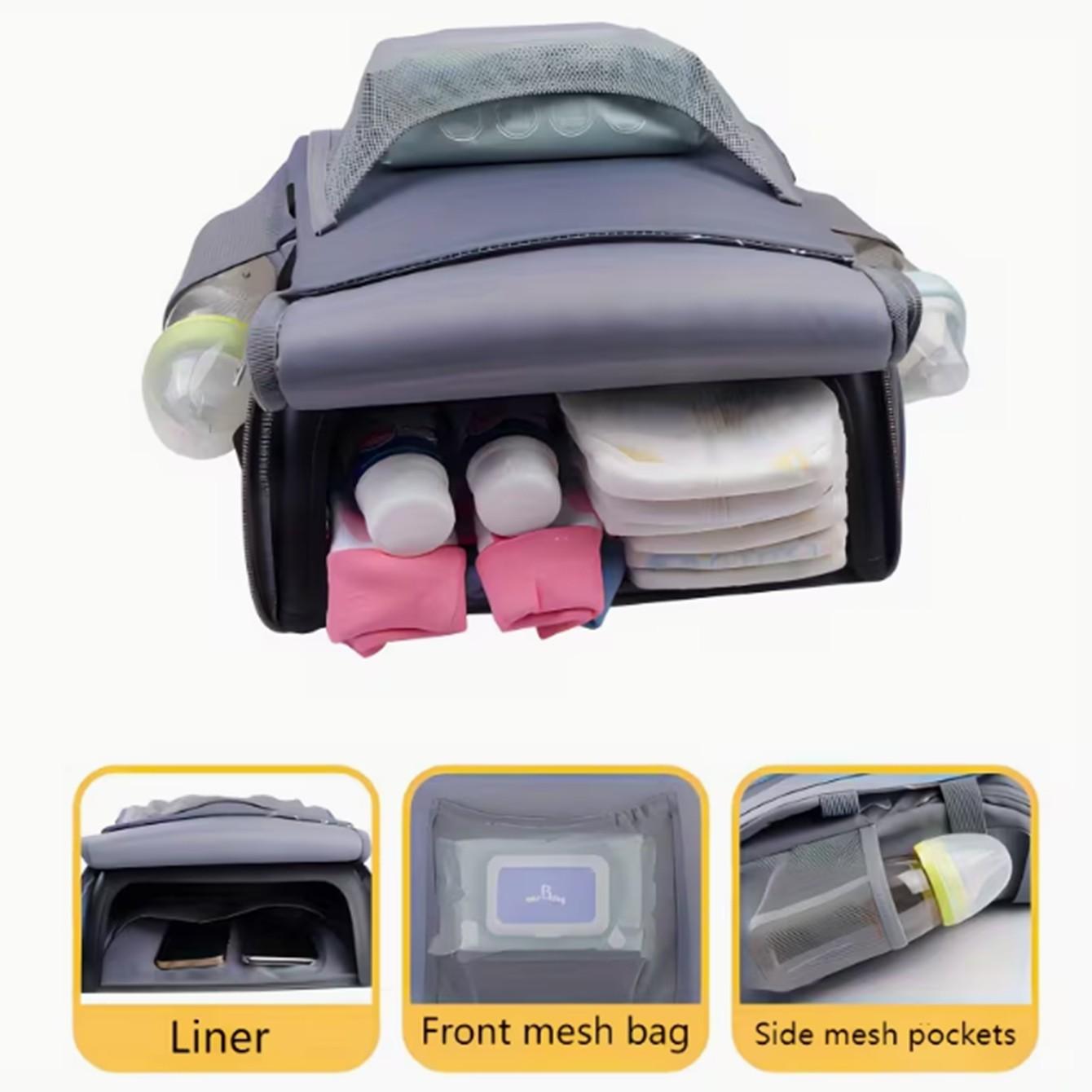 Multifunctional Large Capacity Shoulder Bag for Moms, Portable Travel Bag with Baby Seat Function, Table Chair Option