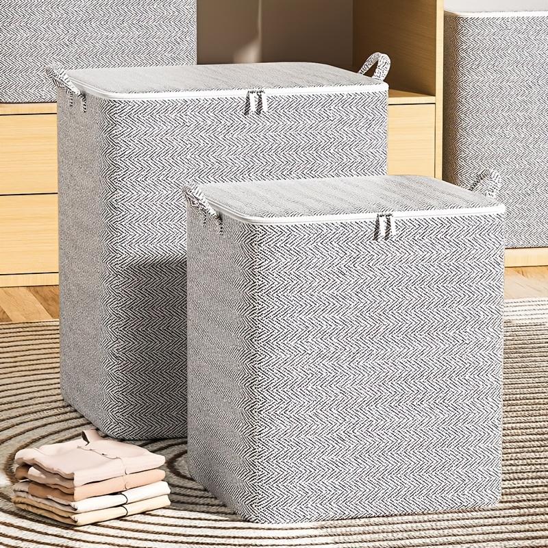 Large Storage Box with Lid, Multi-Functional Home Storage for Clothes, Blankets, Bedding, Perfect for Moving, Closet, Bedroom, Dormitory, Multifunctional Storage Bin