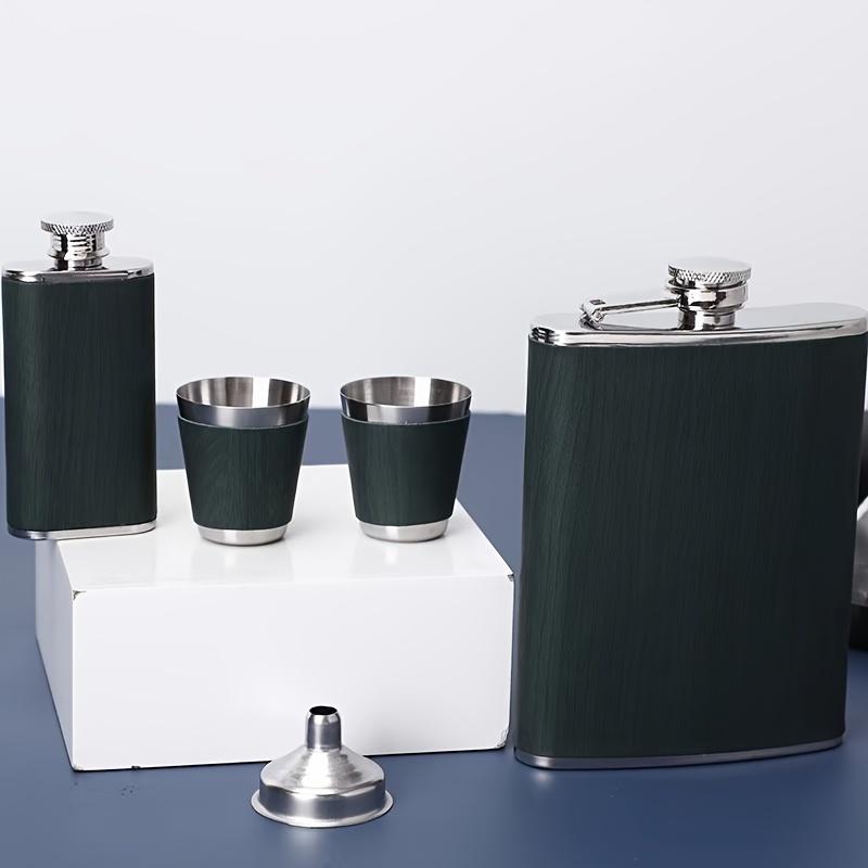 Multi-Style High-End Stainless Steel Flask Set - Portable Leak-Proof Whiskey Rum Vodka Hip Flask with Gift Box, Drinkware, Great Gift for Friends Elders Holidays, Perfect for St. Patrick's Day Easter Valentine's Day Eid Celebrations.