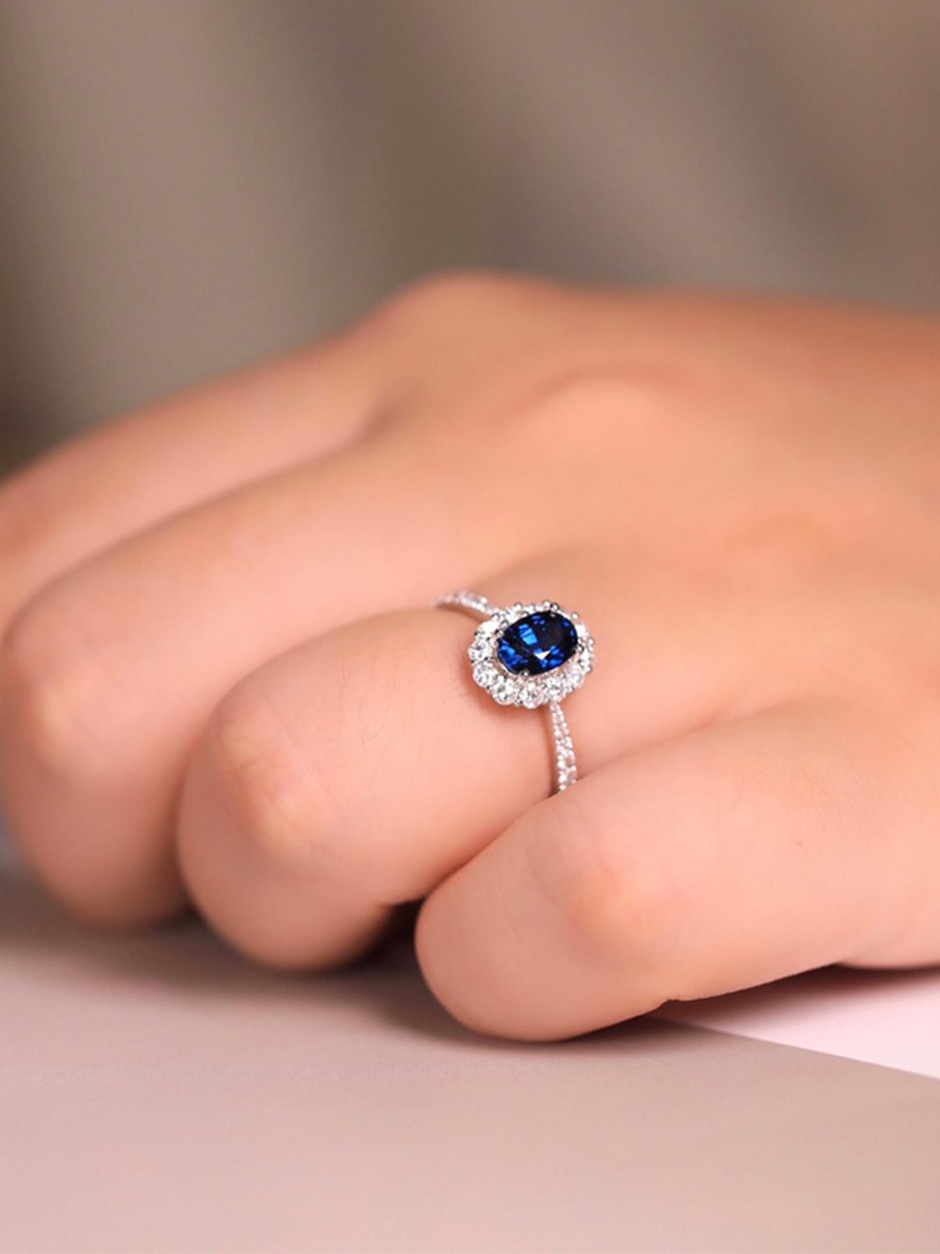 S925 Sterling Silver Luxury Fashion Elegant Synthetic Zircon Women's Ring, Fashion Jewelry for Party, Daily Clothing Decor, Trendy Jewelry for Birthday Gift