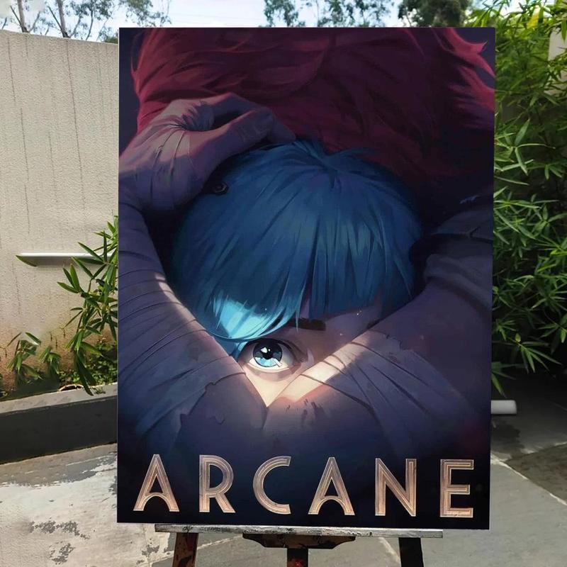 Game A-A-Arcane Main Art Movie Poster HD Waterproof Self-Adhesive Art Vibrant Wall Print for Living Room Bedroom Bar Parlor Home Decor Gift Fade-Resistant Easy-Apply Durable Dly Artwork