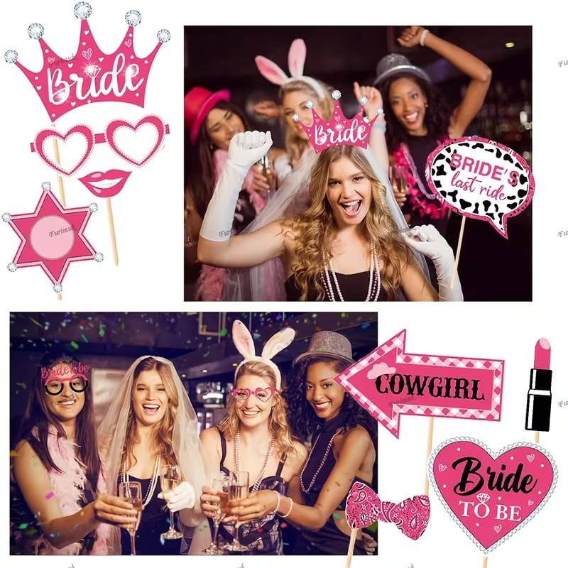 24-Piece Cowboy Photo Booth Props Set, Western Party Decorations, Texas Theme Birthday Party Supplies, Various Western Studio Props, Singles Party Decor