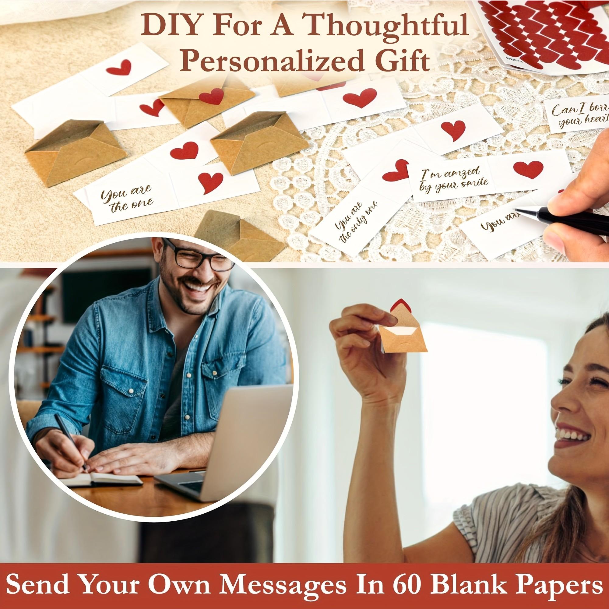 30/60pcs Cute Envelopes • Heart Stickers • Little Valentine Cards • Sweet Love Notes & Heartfelt Messages for Him or Her • Adorable Gifts for Boyfriends and Girlfriends