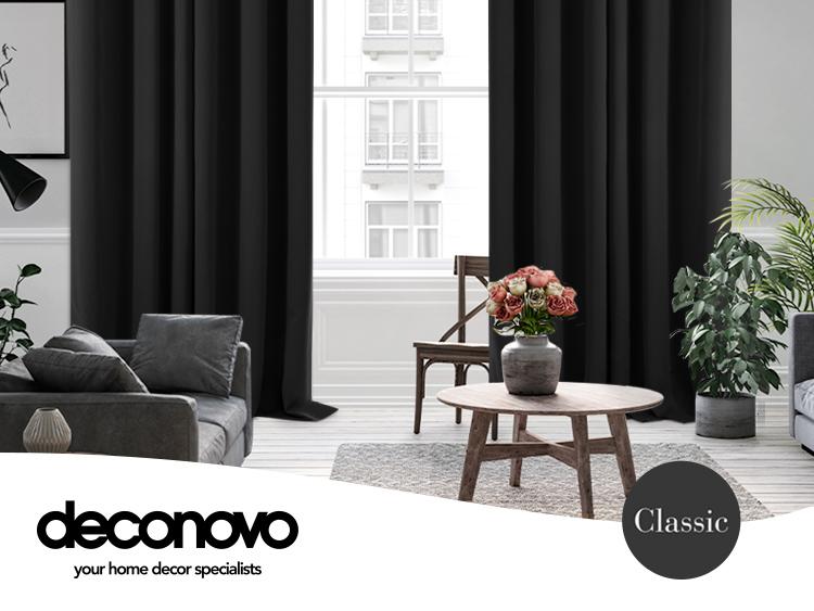 Deconovo Black Blackout Curtains (2 Panels, Grommet/Back Tab/Rod Pocket) – Thermal Insulated, Soundproof Drapes for Living Room & Bedroom