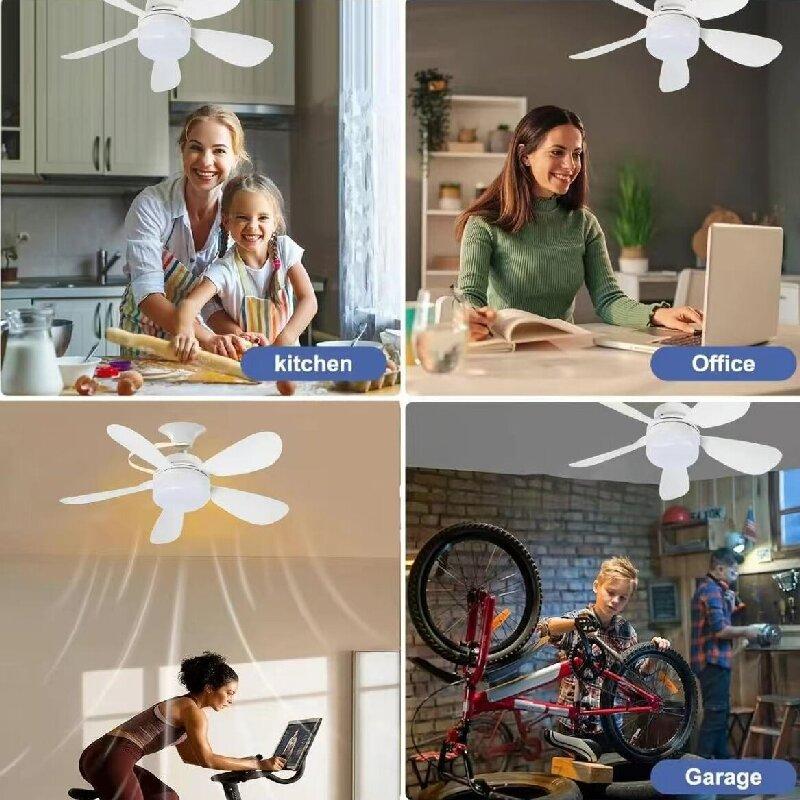 Modern E27 Screw Base Ceiling Fan Light, Quiet Wind Design, Ideal for Living Room Dining Bedroom, Energy Efficient F Rating