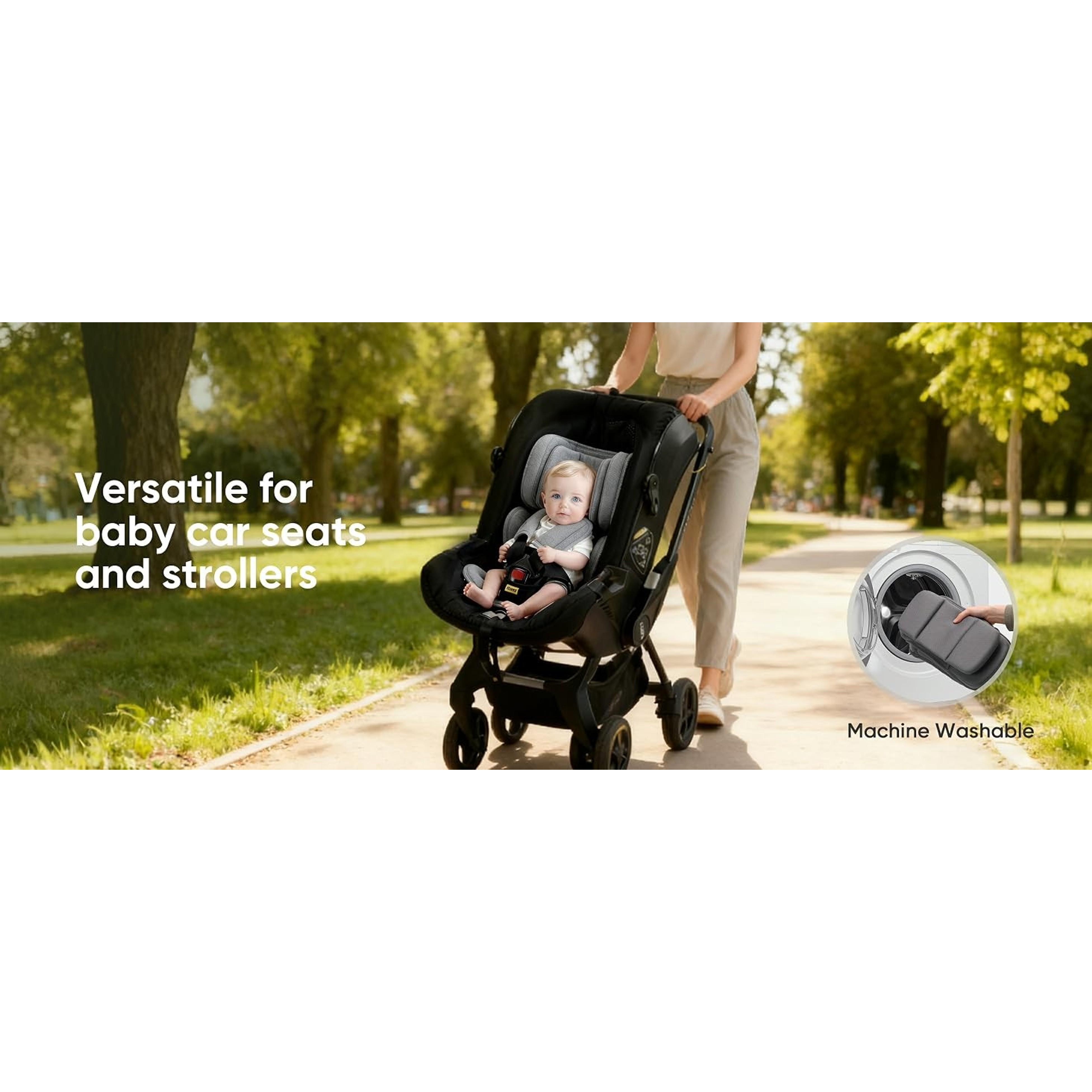 Infant Insert Compatible with Doona, Graco, Britax, Chicco, Evenflo Car Seat, Adjustable Baby Head Body Support Cushion for Newborn to Toddler, Fits Infant Car Seat and Stroller (Gray)Gift