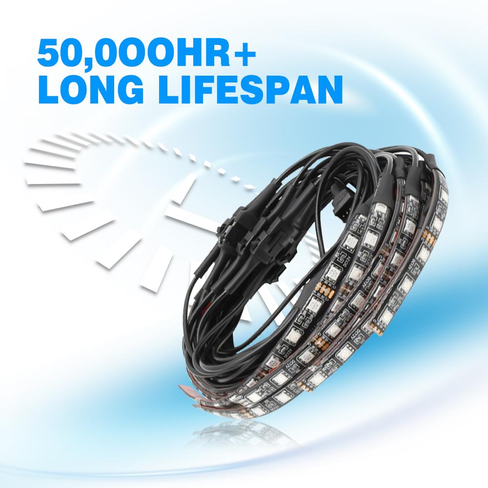 12Pcs Motorcycle RGB LED Neon Under Glow Lights Strip Kit Universal DIY Cool Acc