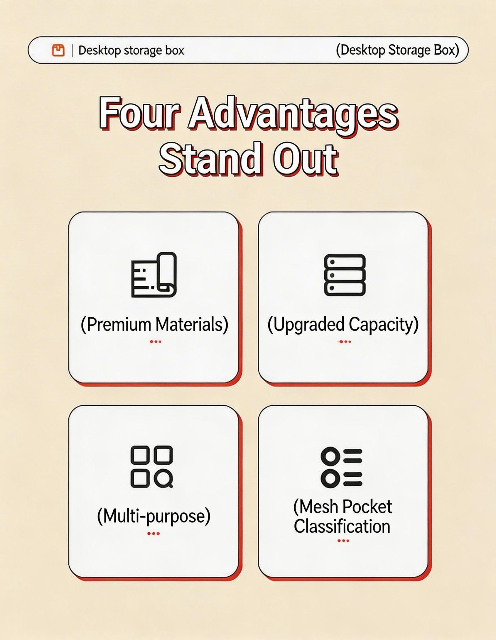 Cationic Desktop Organizer Box, Foldable Mesh Storage Bin for Cosmetics Jewelry, Solid Color Makeup Holder, Multi-Purpose Desk Tidy for Home Office