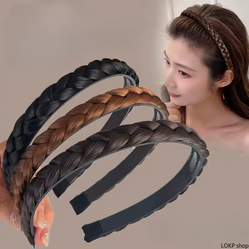3 Pack Braided Wig Hairbands With Teeth Comb, Vintage Textured Headbands For Women, Stylish Hair Accessories Suitable For Daily Outings, Parties And Wedding Occasions