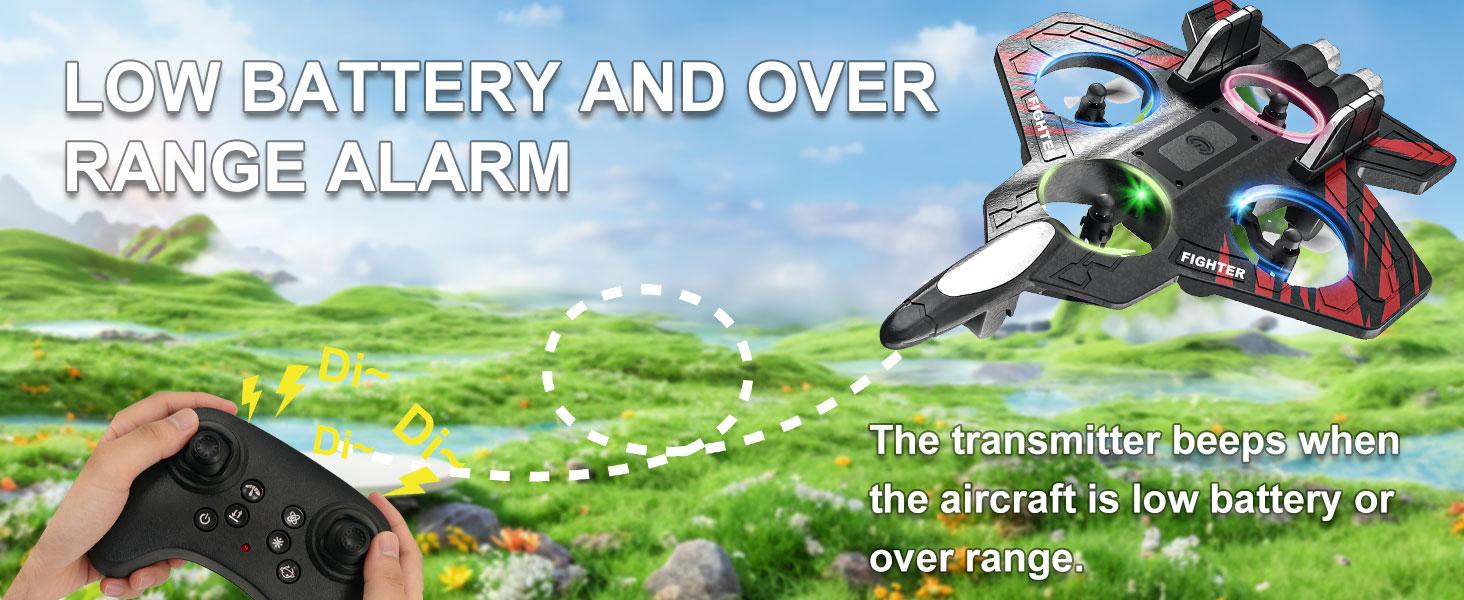 Foam Remote Control Airplanes, RC Planes with Light, RC Airplane Fighter Jet, 360 °   Stunt Roll RC Planes, Stunt Roll, Drones for Men, Remote Control Plane (Red)