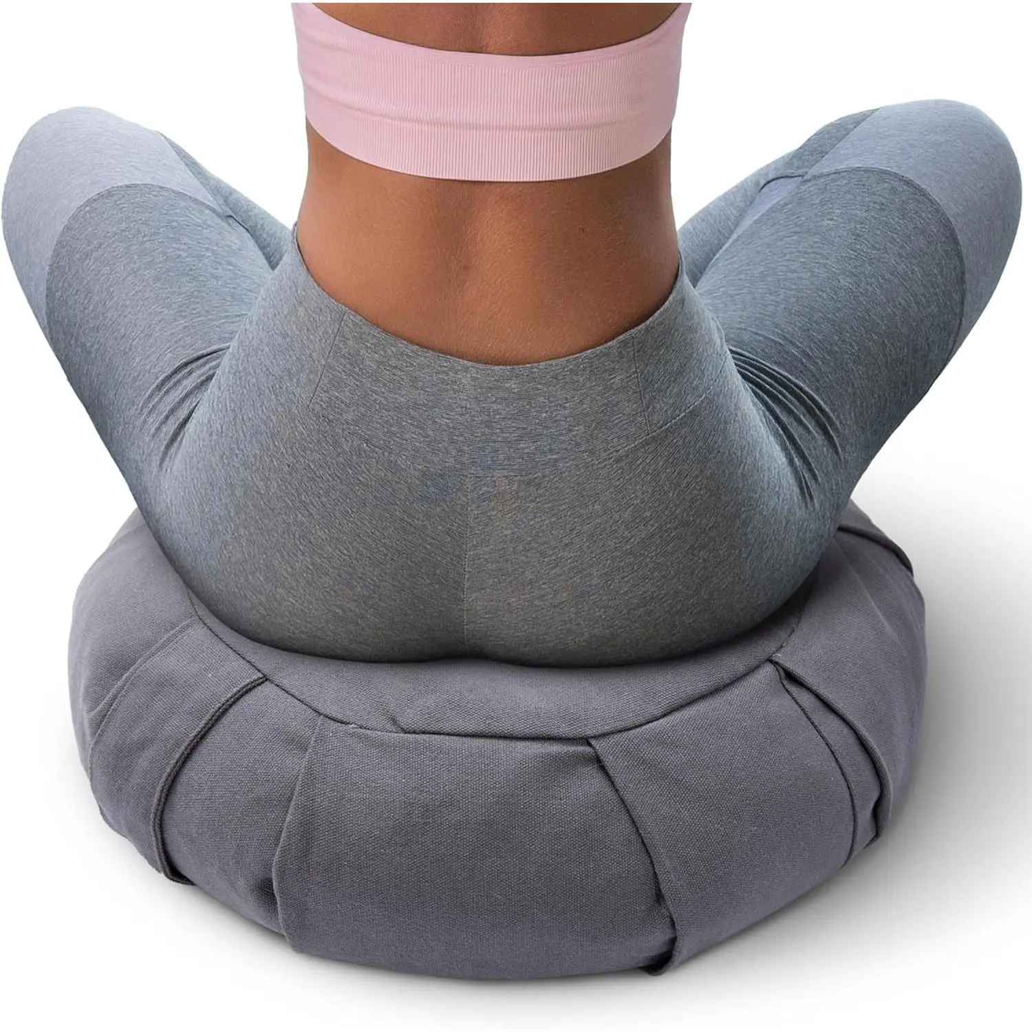 Ergonomic Zafu Meditation Cushion Floor Yoga Pillow with Buckwheat Filling, Provides Comfort and Support for Meditation Posture