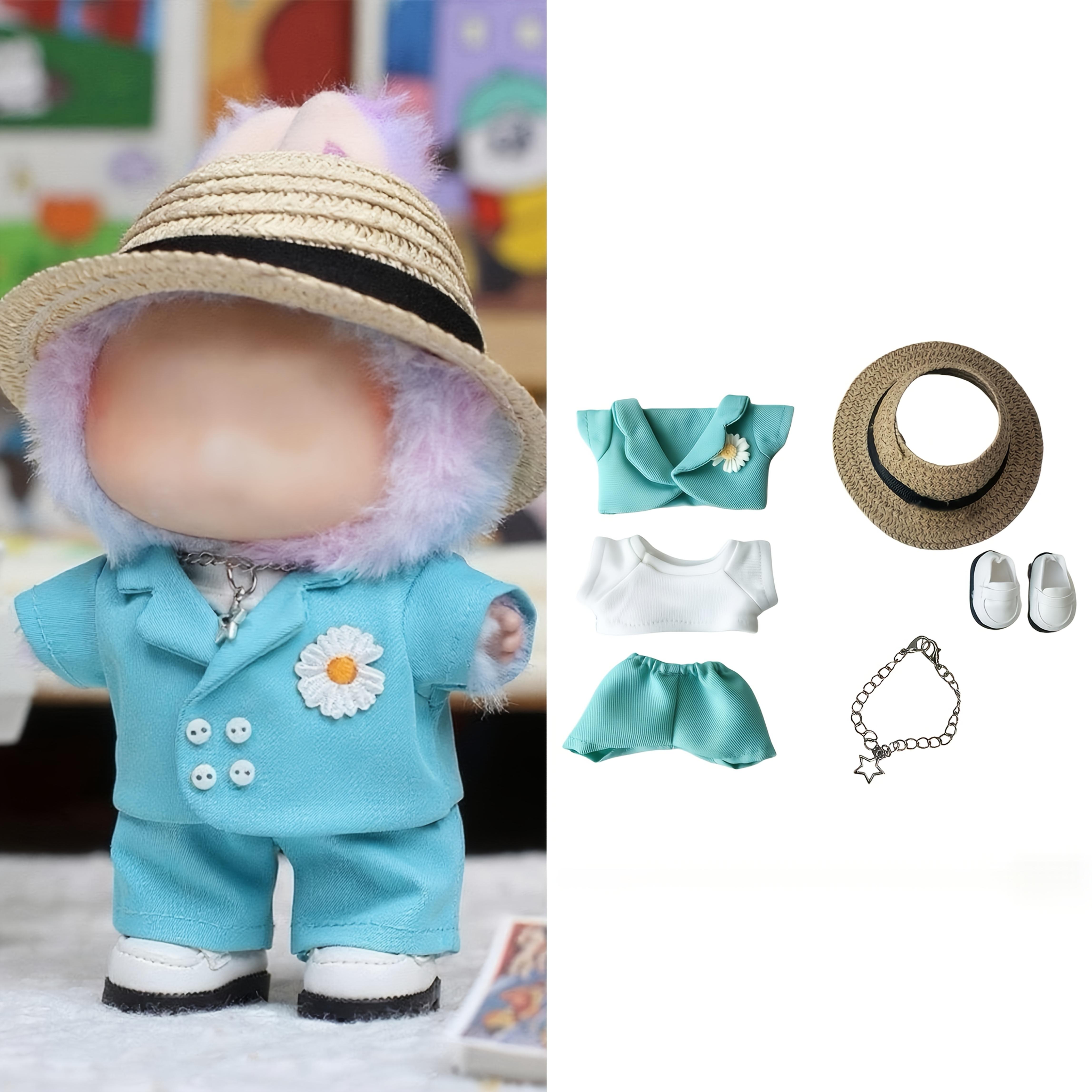 Perfectly matched 17cm Labubu doll accessories, glasses, shoes, necklaces, bags, hats, clothes, interchangeable, suitable for home décor and doll display, secret hut, cute Rabu cloth clothing,Perfect for Labubu Generations 1-3
