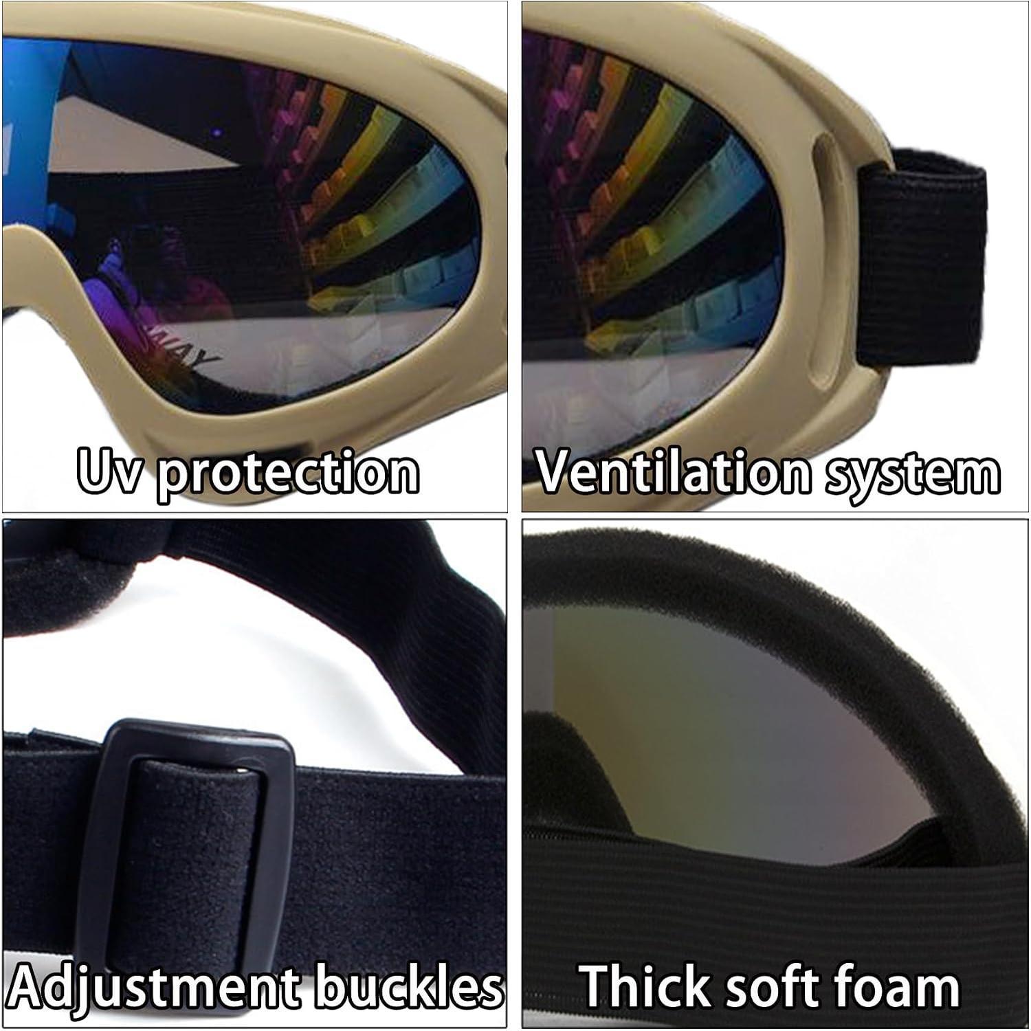 Ski Goggles Snowboard Goggles, UV Protection Windproof  Anti-Scratch Winter Snow  Glass for Men Women