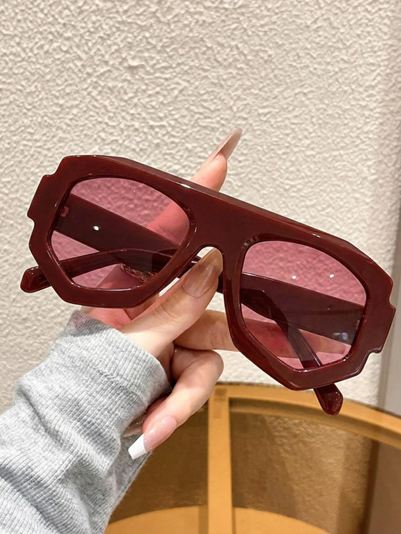 Classic Geometric Frame Sunglasses, Lightweight Uv400 Protection, Ideal for Hiking, Daily Commute, Summer Vacation