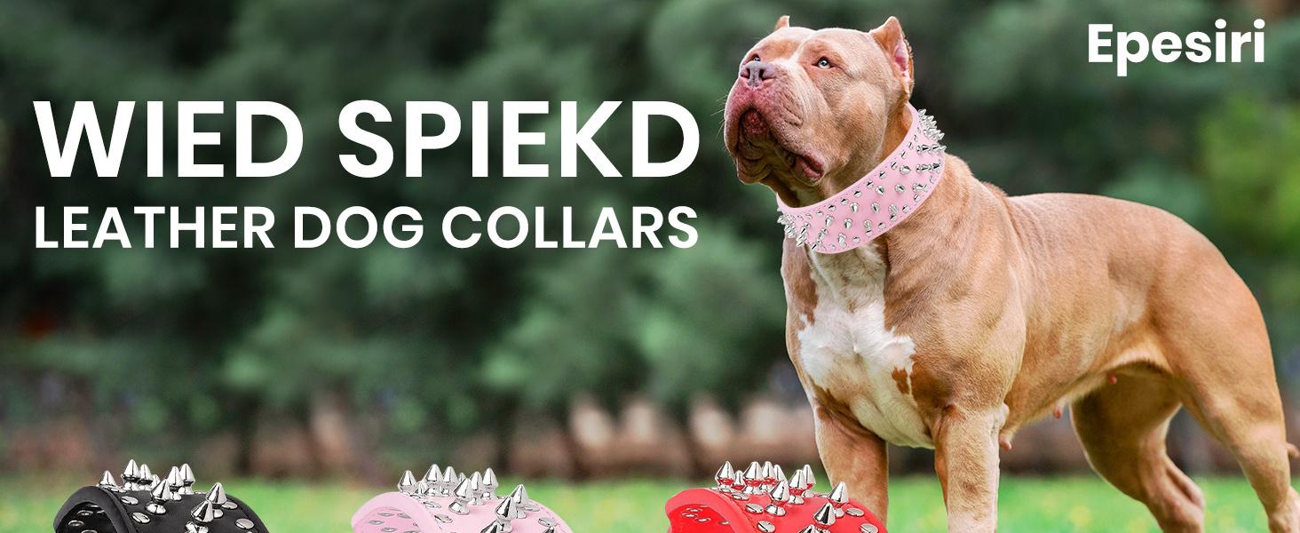 Heavy-Duty Spiked Dog Collar and Leash Set, Punk Style Golden Faux Leather with Metal Studs for Large Dogs, Pitbulls & Mastiffs, Adjustable Anti-Bite Protection, Collars, Adults, All Seasons, M, Other, Spike Collars, Leash Combo