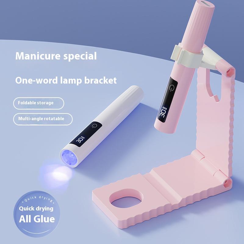 Mini portable LED nail light + stand, equipped with digital display, USB rechargeable lithium battery, compact design, suitable for home and travel, it is the perfect gift for nail care