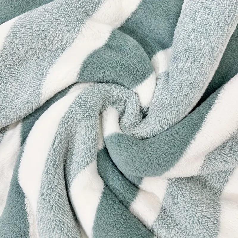 12pcs Coral Fleece Striped washcloth Set, Ultra Soft, High Absorbency, No Shedding, Bathroom Towels, Durable, Home Use, School, Beauty Salon