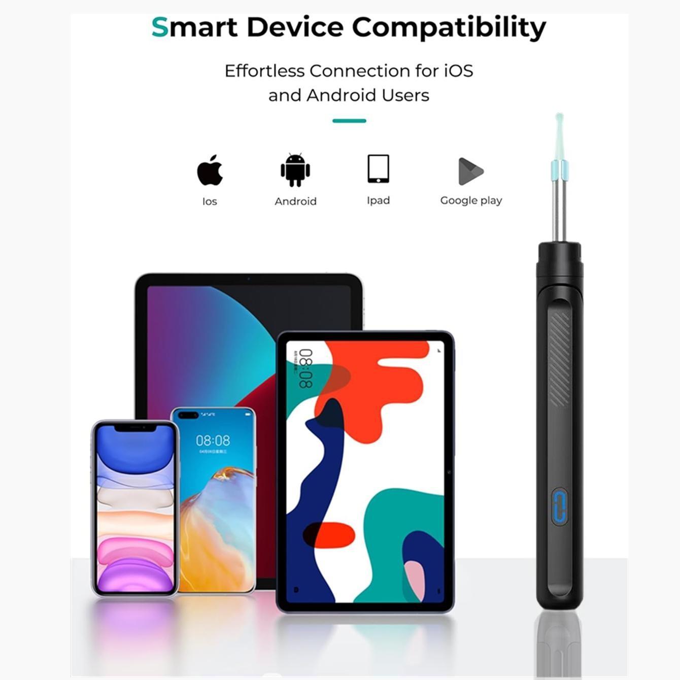 Ear cleaning tool | Visual ear pick, Ear Cleaner Camera, with 5 replaceable silicone soft tips, USB charging cable, a good gift