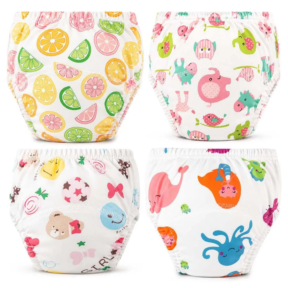 Baby Training Underwear Reusable Cloth Diaper Nappy Cover Breathable Infant Potty Training Underwear Summer Leak Proof Soft Absorbent Toddler Training Pants for Boys Girls