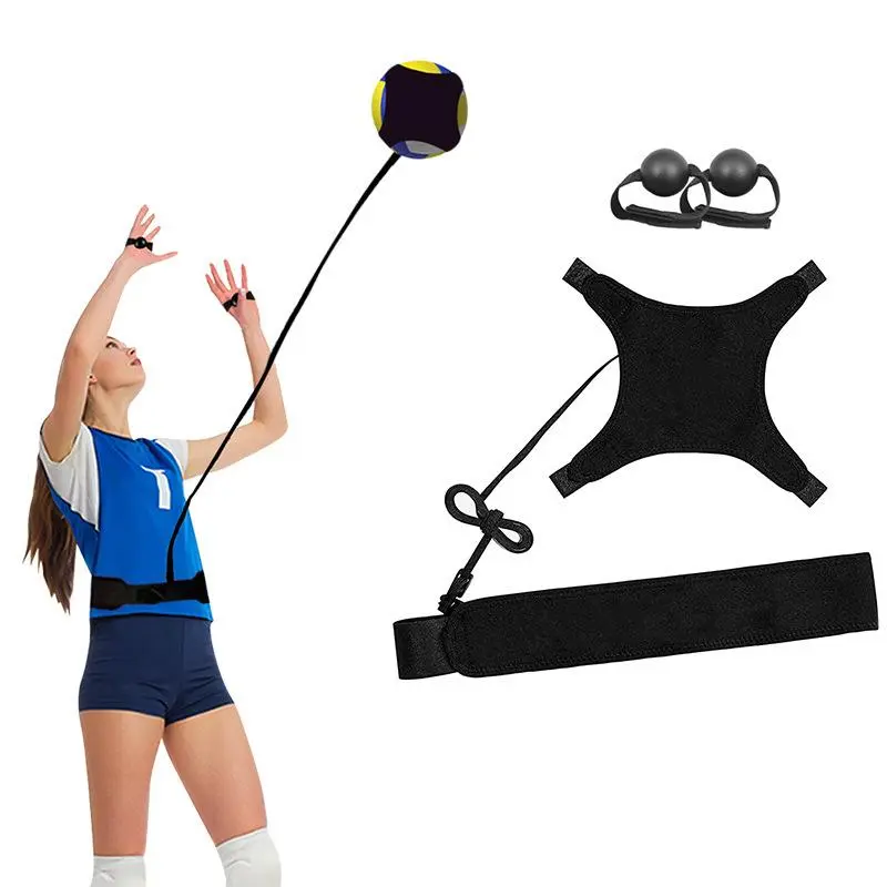 Volleyball rebounds with trainer, serve with elastic rope, single practice tool, suitable for indoor and beach training