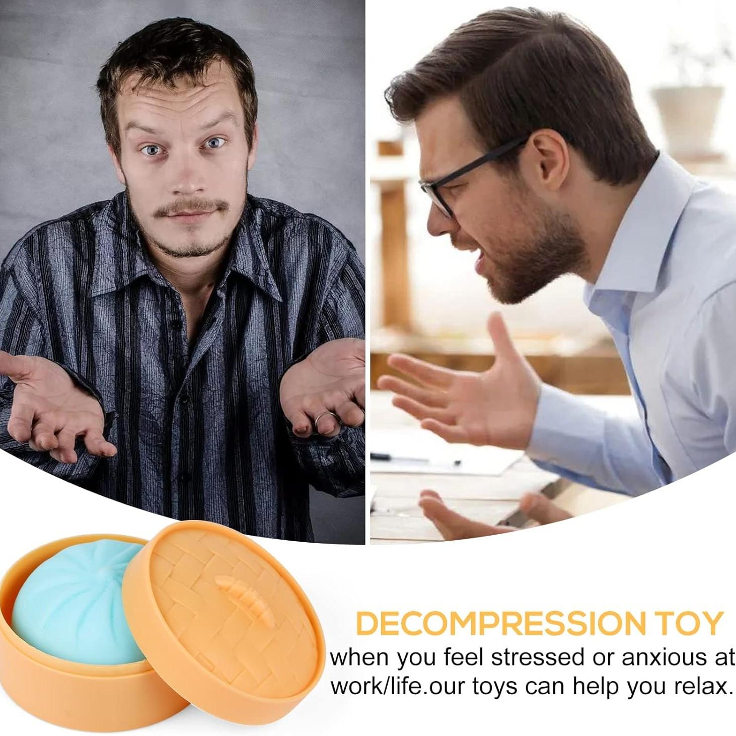 Stress Relief Toy Colorful Dumpling Decompression Ball, Sensory Stress Relief Toy, Squeezeable Doughball, Hand Pressure Reliever, Stress Relief Gadgets