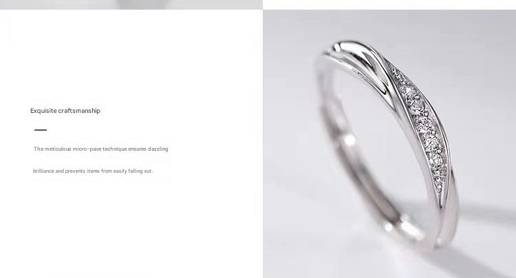 Fashion Jewelry - Adjustable unisex stainless steel Mobius rings with delicate and lightweight groove design; perfect for weddings, couples, and Valentine's Day gifts.