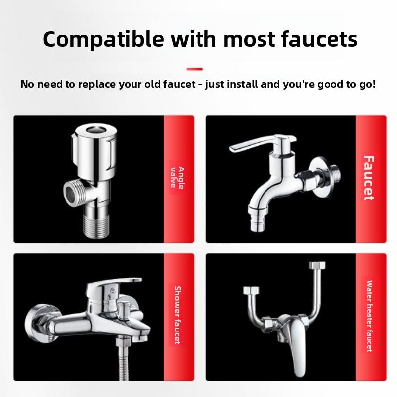 Household tap water faucet one inlet two outlets three-way water splitter, 4-point universal interface double-headed diverter valve, garden irrigation hose adapter labor-saving accessory