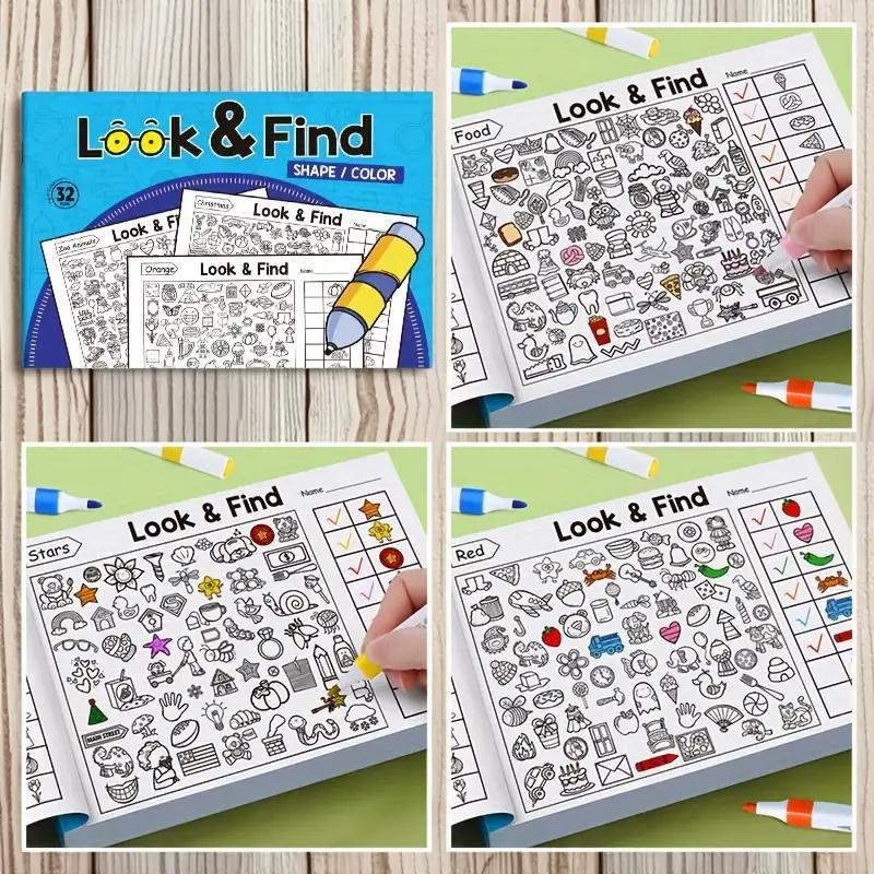 Interactive Seek-And-Find Coloring Book, 800+ Images, Ages 3+, Preschool Learning Tool, Ideal Christmas Gift for Daycare, Friday Deal