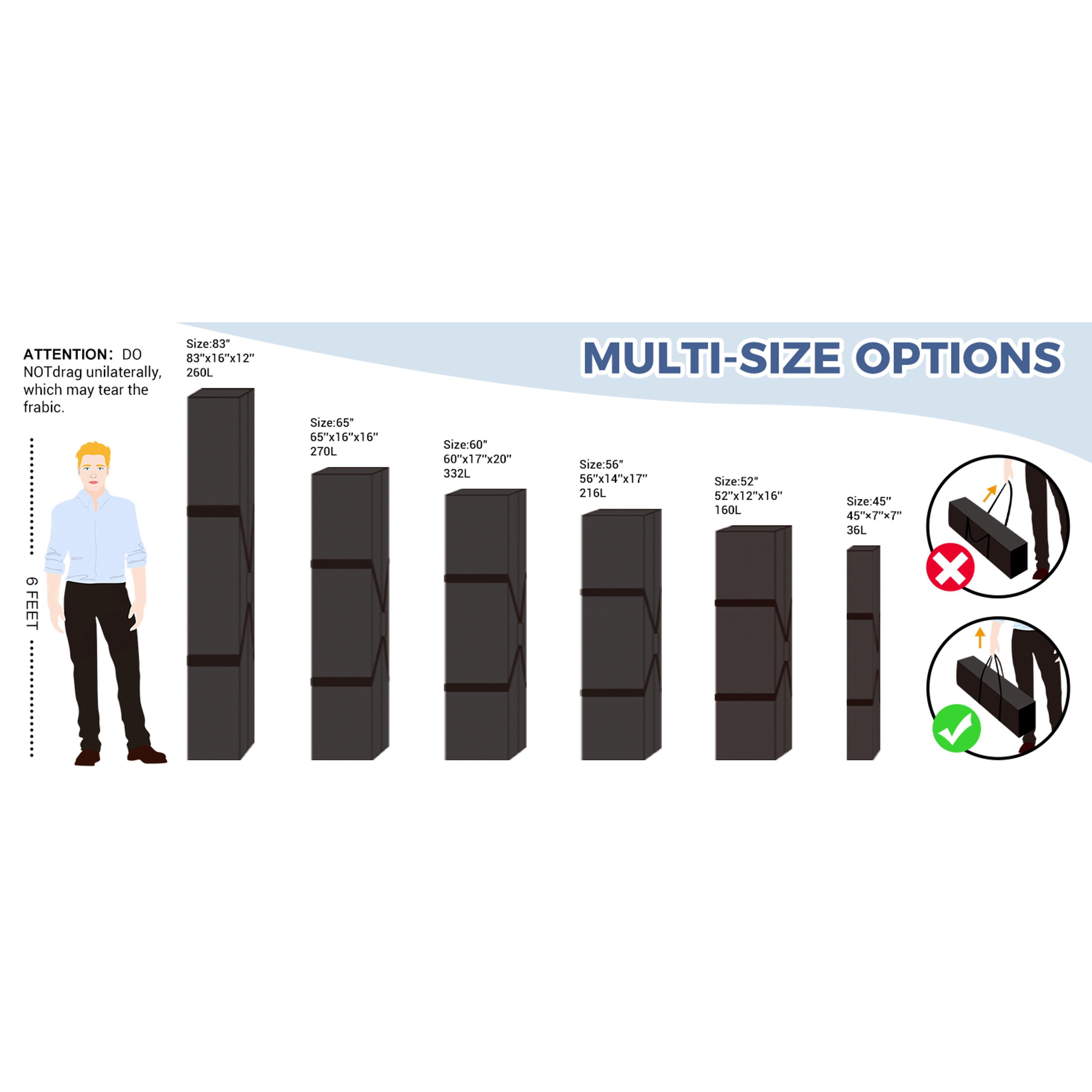Extra Large Tent Storage Bag 83"x16"x12" - 260L Heavy Duty Waterproof Duffle Bag for Tent Poles, Canopy, Hammock, Tripod, Fishing Gear, Sports Equipment & Outdoor Moving, Black Extra Large Tent Storage Bag 83"x16"x12" - 260L Heavy Duty Waterproof Duffle Bag for Tent Poles, Canopy, Hammock, Tripod, Fishing Gear, Sports Equipment & Outdoor Moving, Black
