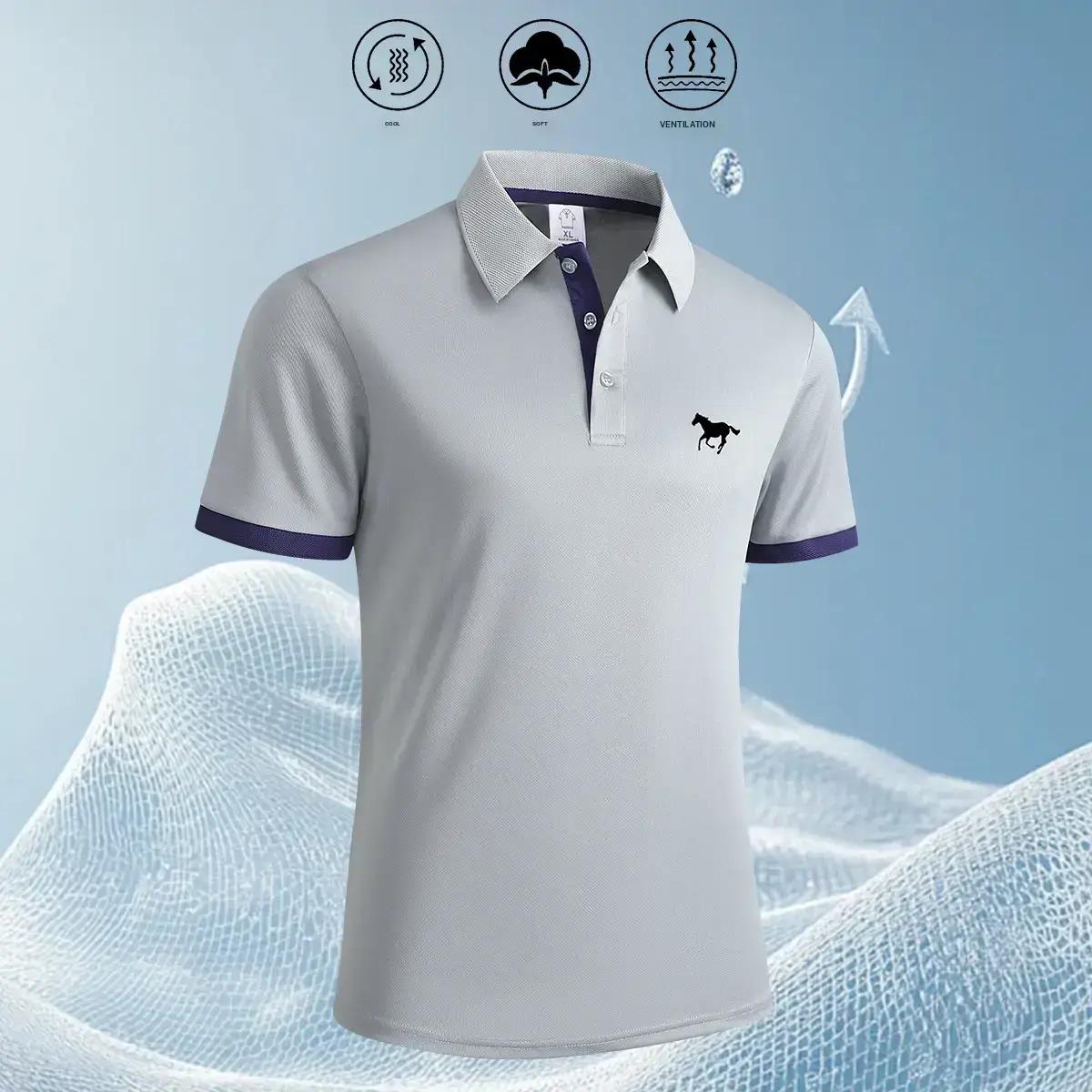 5 Pack men's business and leisure POLO shirts, golf shirts, lapel T shirts, the fabric is slightly elastic, soft, comfortable and breathable, suitable for home leisure and outdoor sports, daily matching, gifts for men Athletic Outfits Athletic Activewear