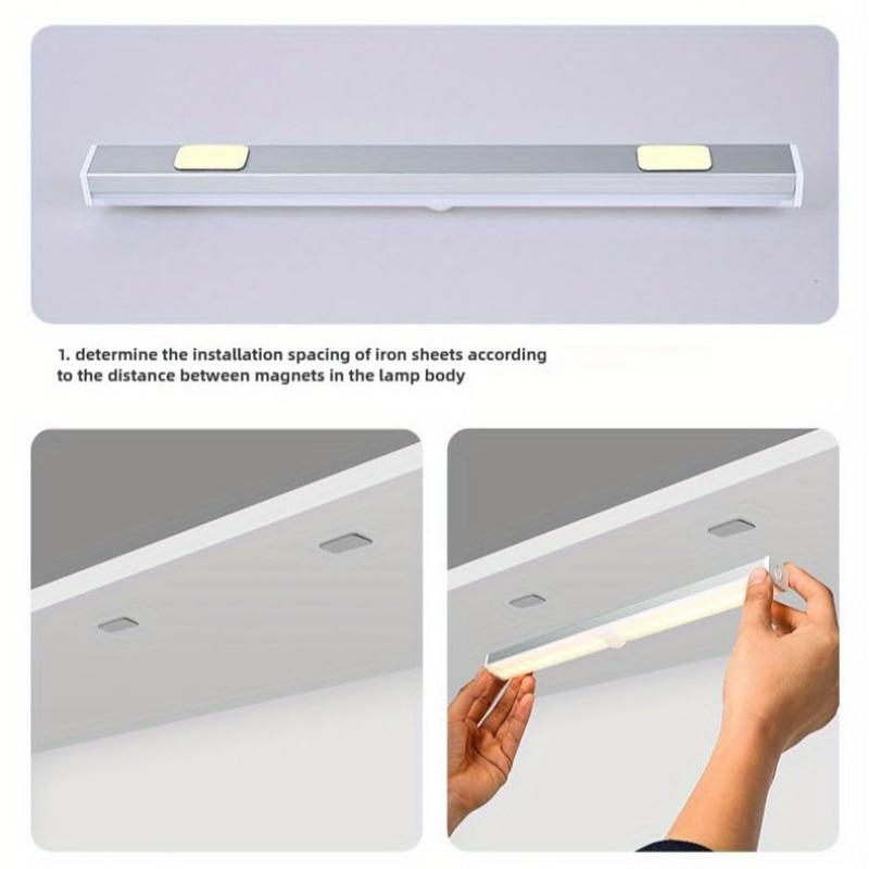 Motion Sensor Under Cabinet Light with 3000mah Rechargeable Battery, Dimmer Feature for Kitchen and Closet, Smart LED Strip Light with Adhesive Magnet